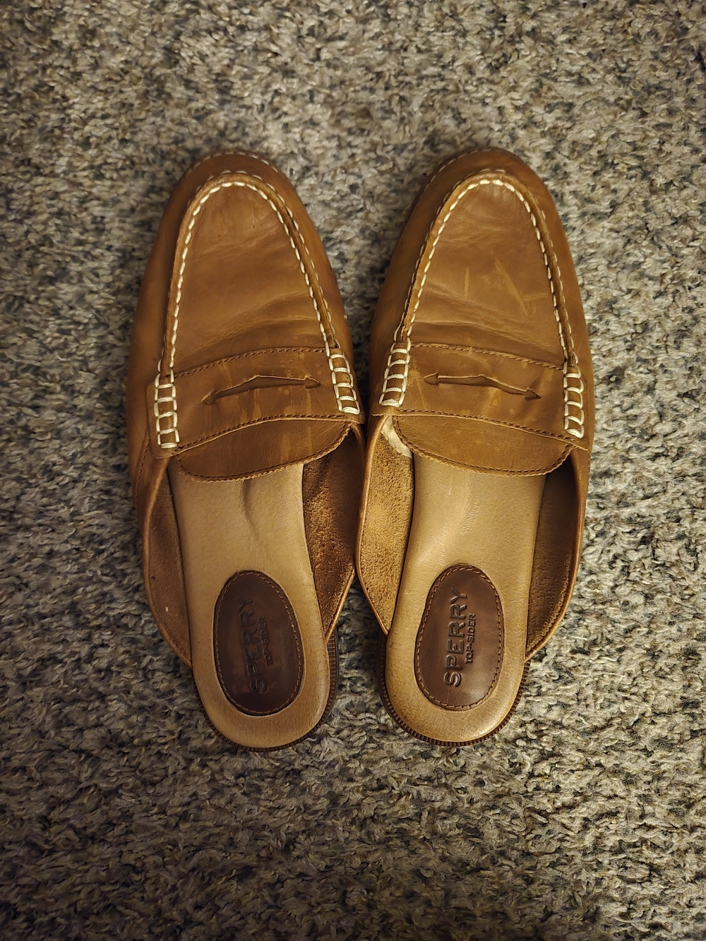 Sperry Top Sider Brown Leather Penny Loafers Size 8.5